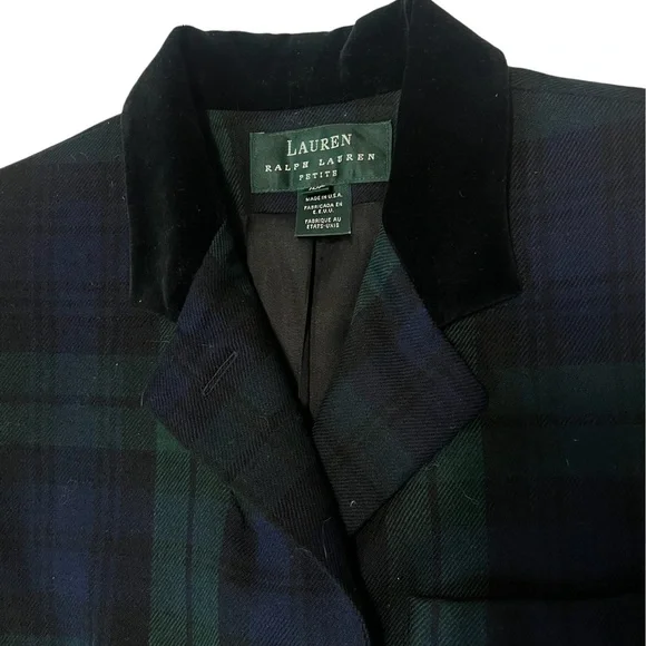 Lauren Ralph Lauren Tartan Plaid Wool Blend Blazer - Picture 3 of 12